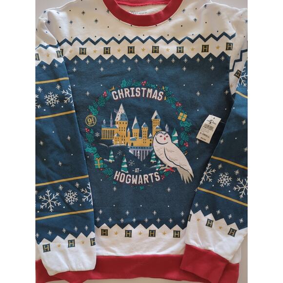 NWT Harry Potter Christmas At Hogwarts XS Holiday Sweater Hedwig Castle New - Picture 7 of 8